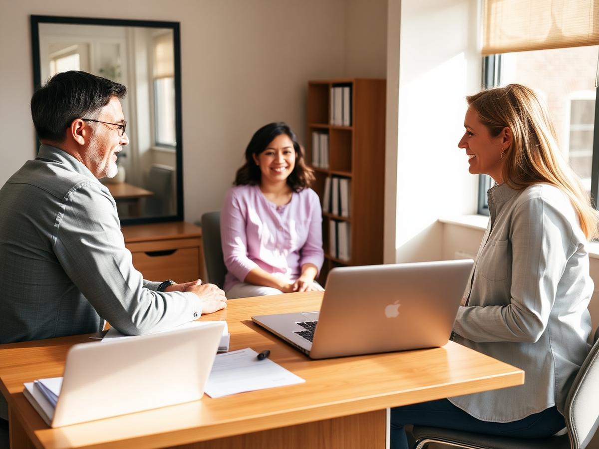 Parents meeting with an advisor to discuss college planning